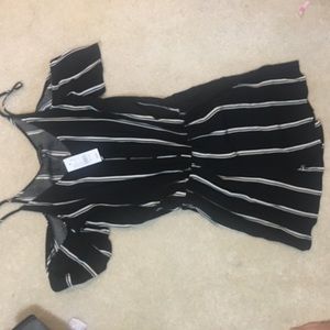 Kendall & Kylie black/white stripe Romper NWT sz M